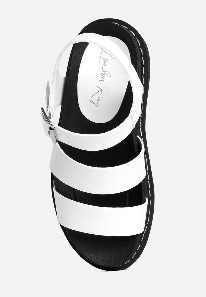 black jim dual strap platforms with buckle Closure#color_white