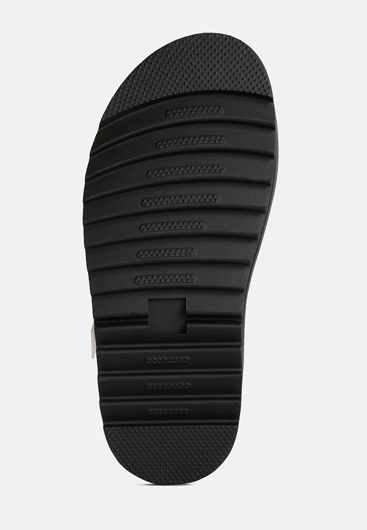 black jim dual strap platforms with buckle Closure#color_white