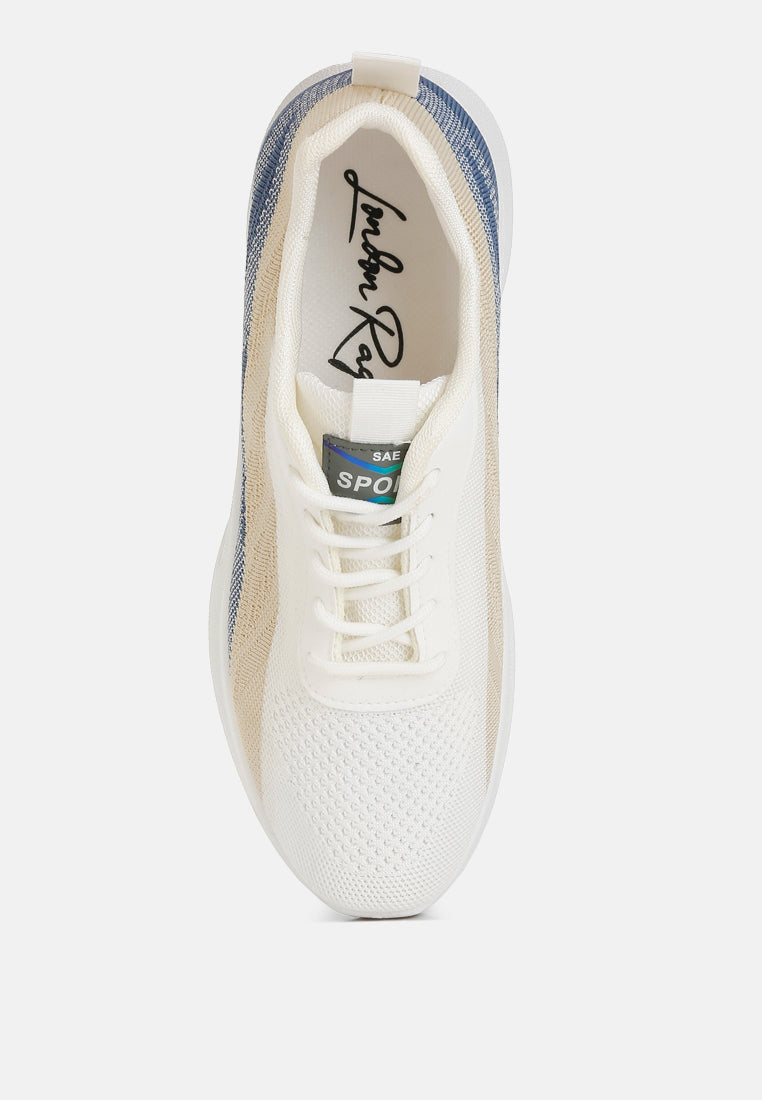 men dual tone chunky sneakers#color_white