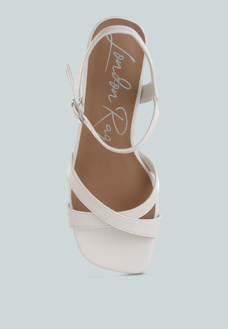 women square toe block heel sandals#color_white