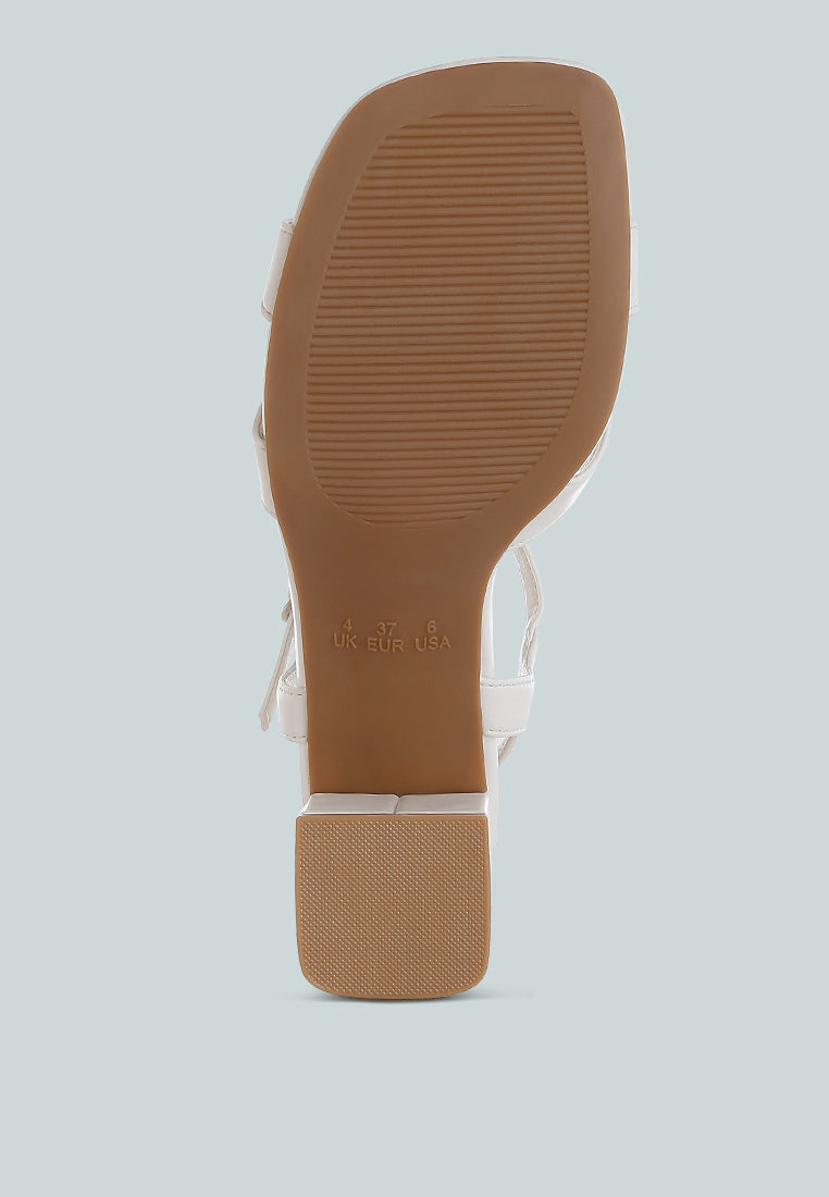 women square toe block heel sandals#color_white