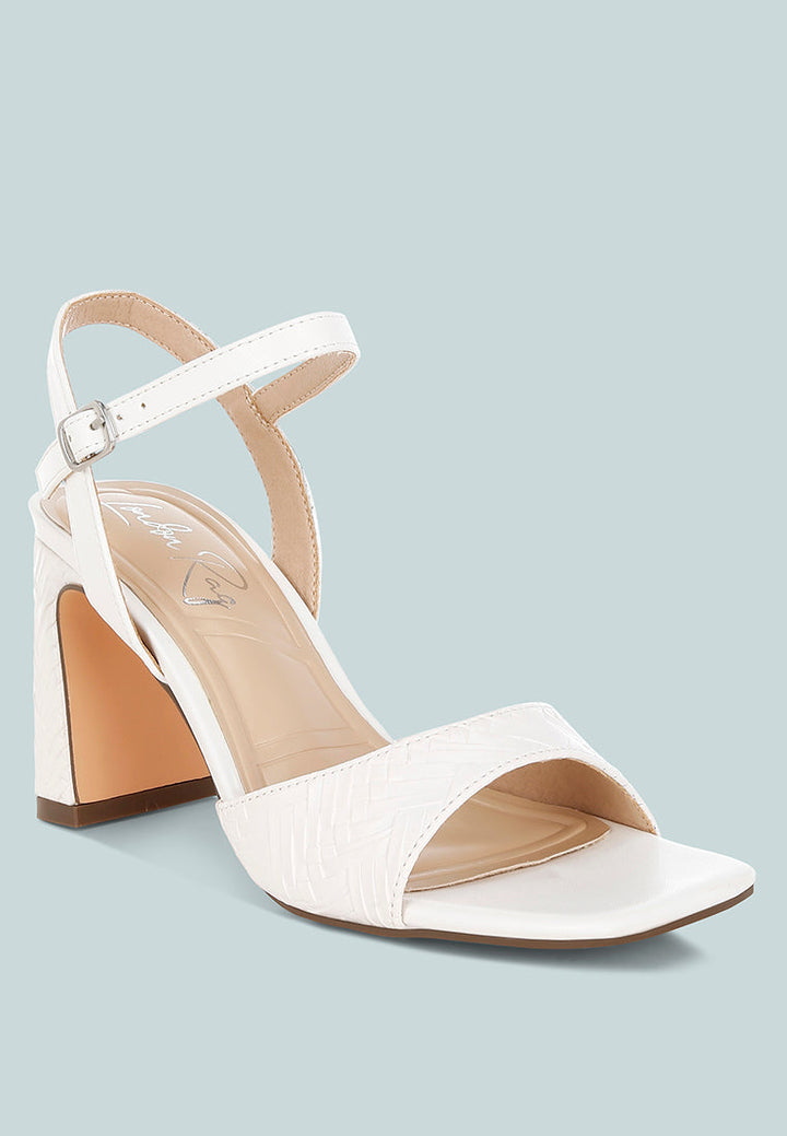 textured faux leather heels by ruw#color_white