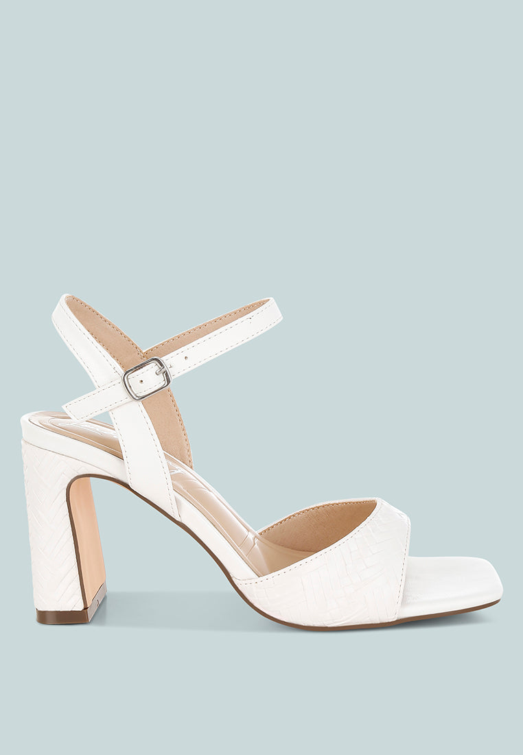 textured faux leather heels by ruw#color_white