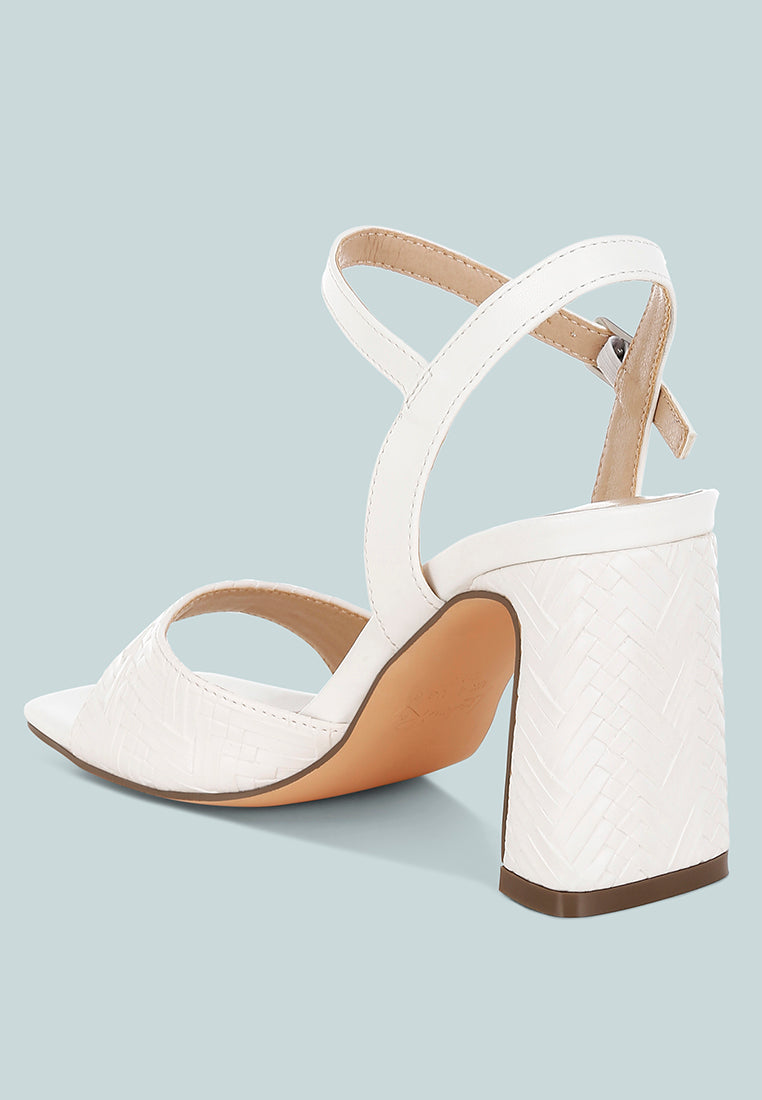 textured faux leather heels by ruw#color_white