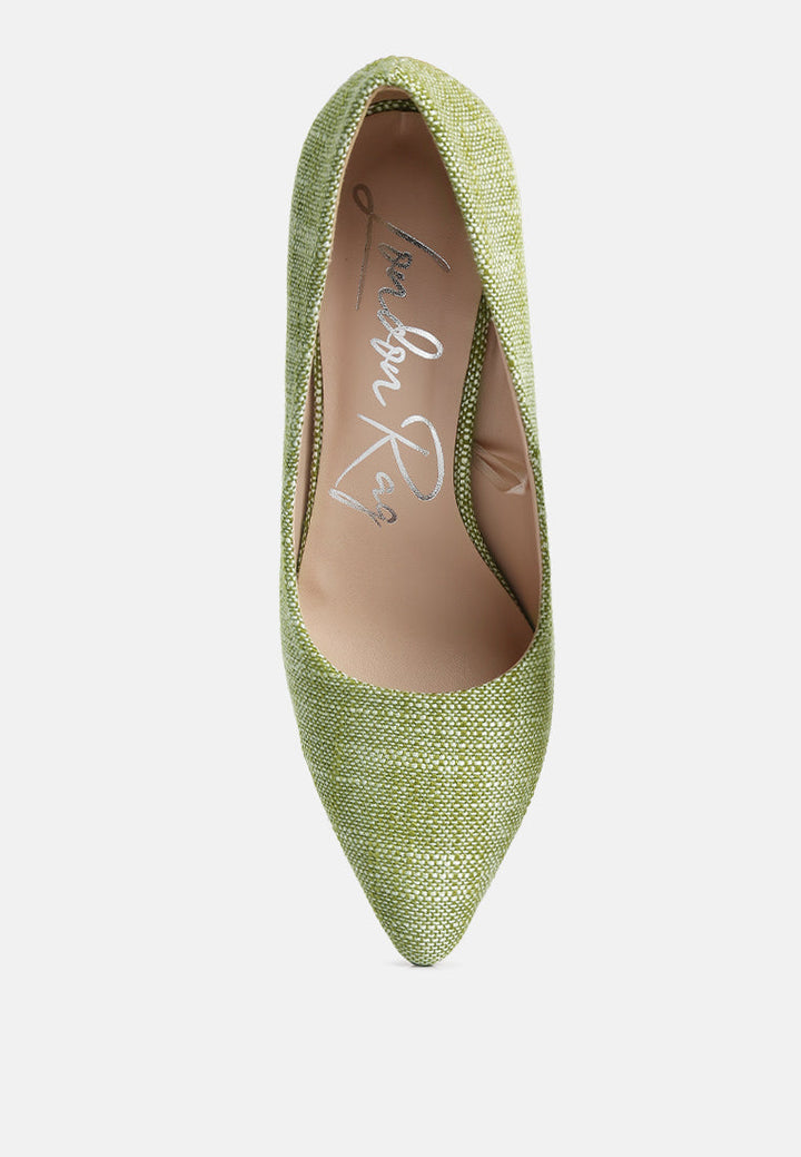 women wide fit chic block heel pumps#color_green