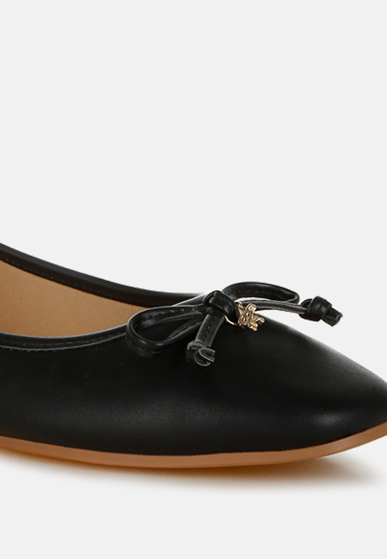 women faux leather casual ballerinas#color_black