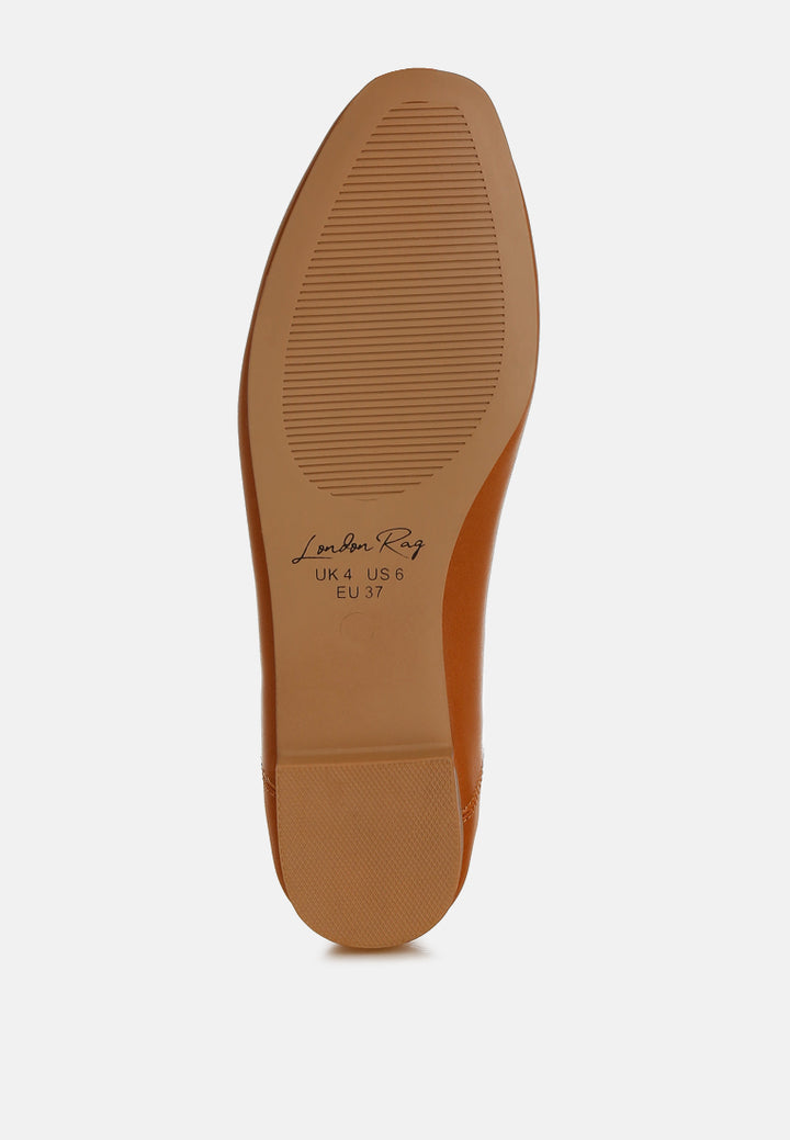 women faux leather casual ballerinas#color_tan