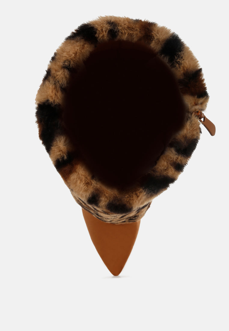 women fold-over calf-high boots#color_leopard