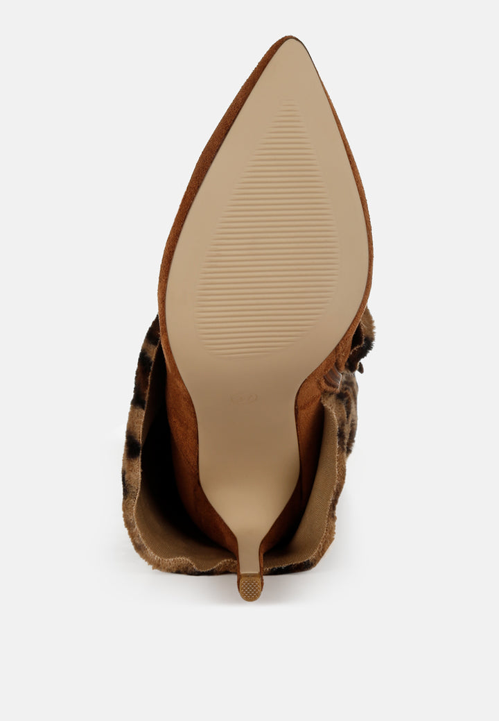 women fold-over calf-high boots#color_leopard