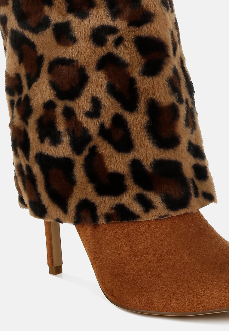 women fold-over calf-high boots#color_leopard