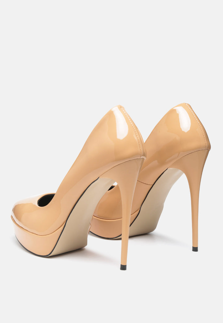 Women High Heel Dress Shoe In Beige