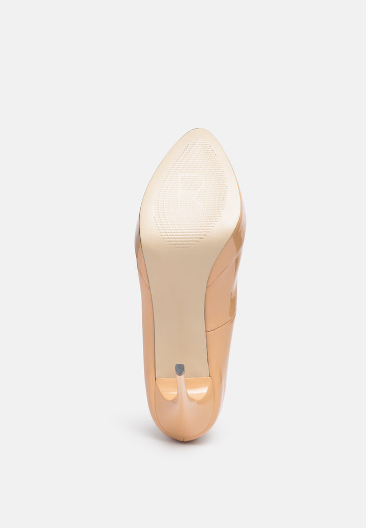 Women High Heel Dress Shoe In Beige