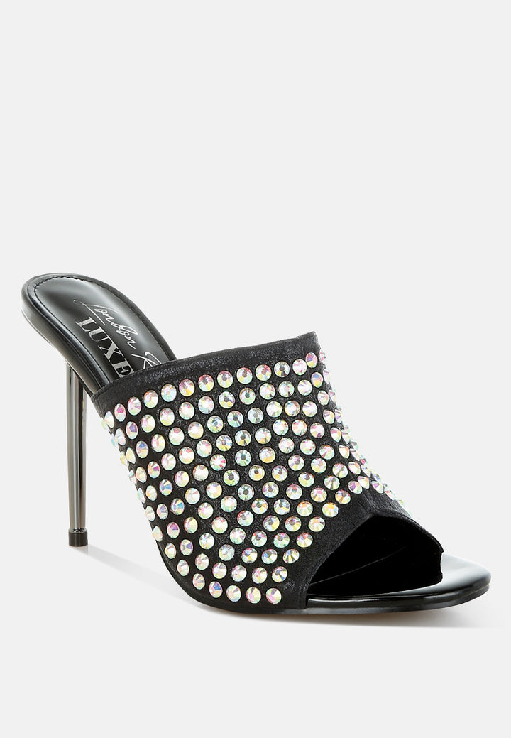 women ab rhinestone slip-on stiletto heels#color_black