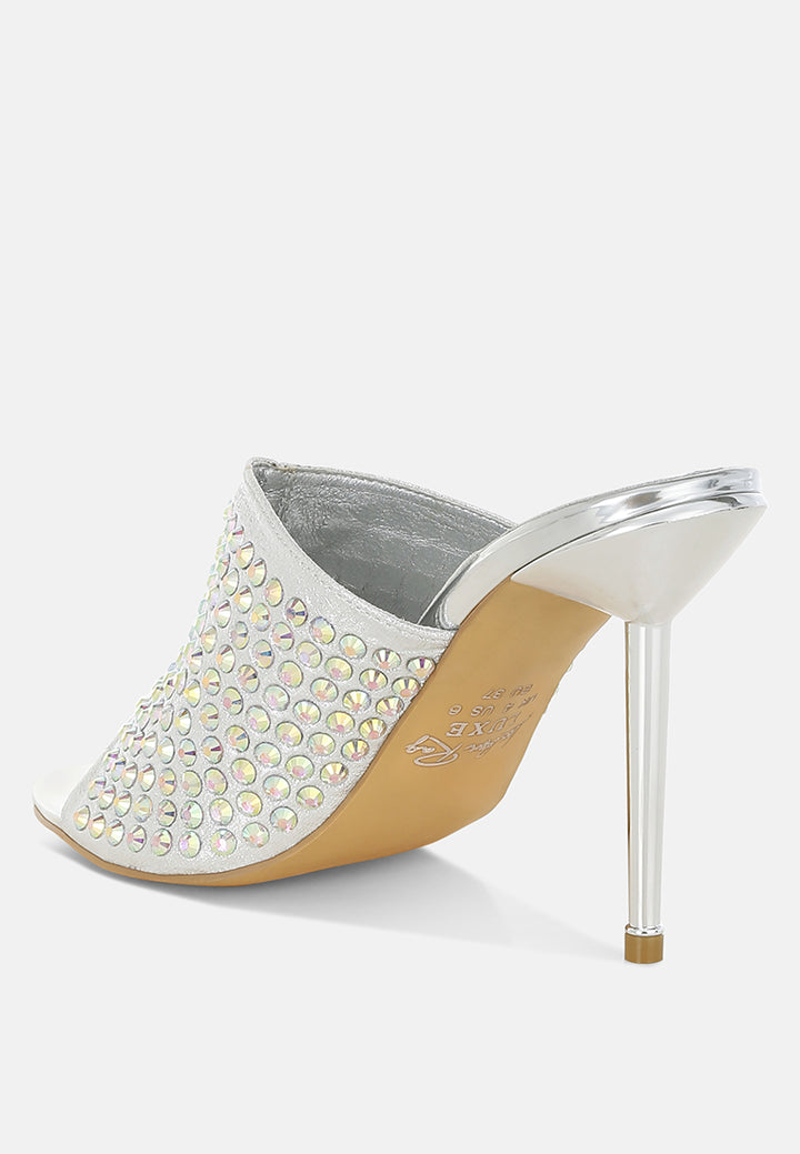 women ab rhinestone slip-on stiletto heels#color_silver