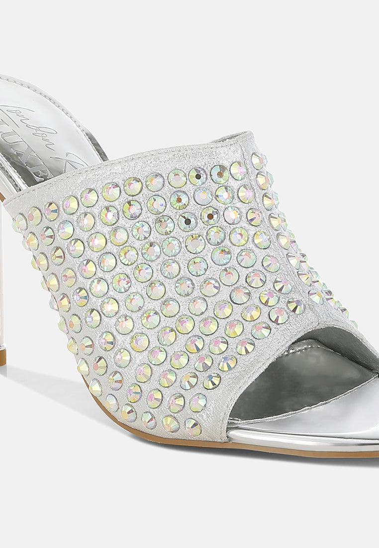 women ab rhinestone slip-on stiletto heels#color_silver