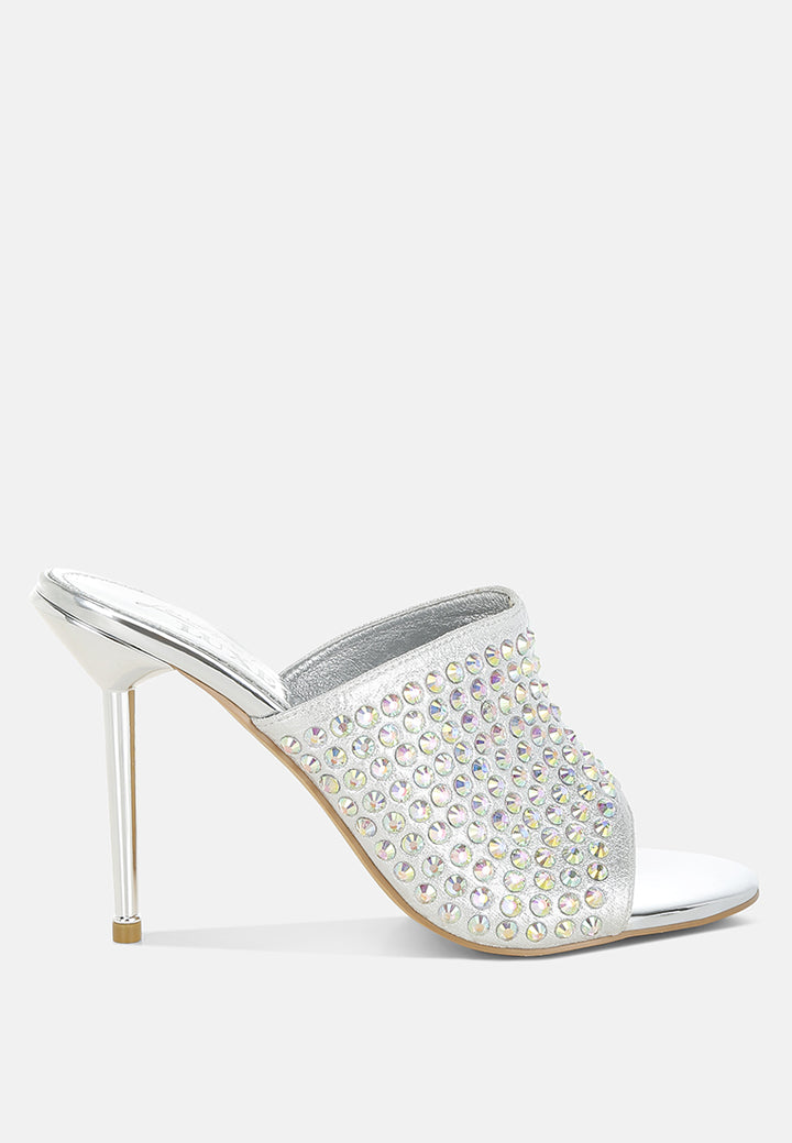 women ab rhinestone slip-on stiletto heels#color_silver