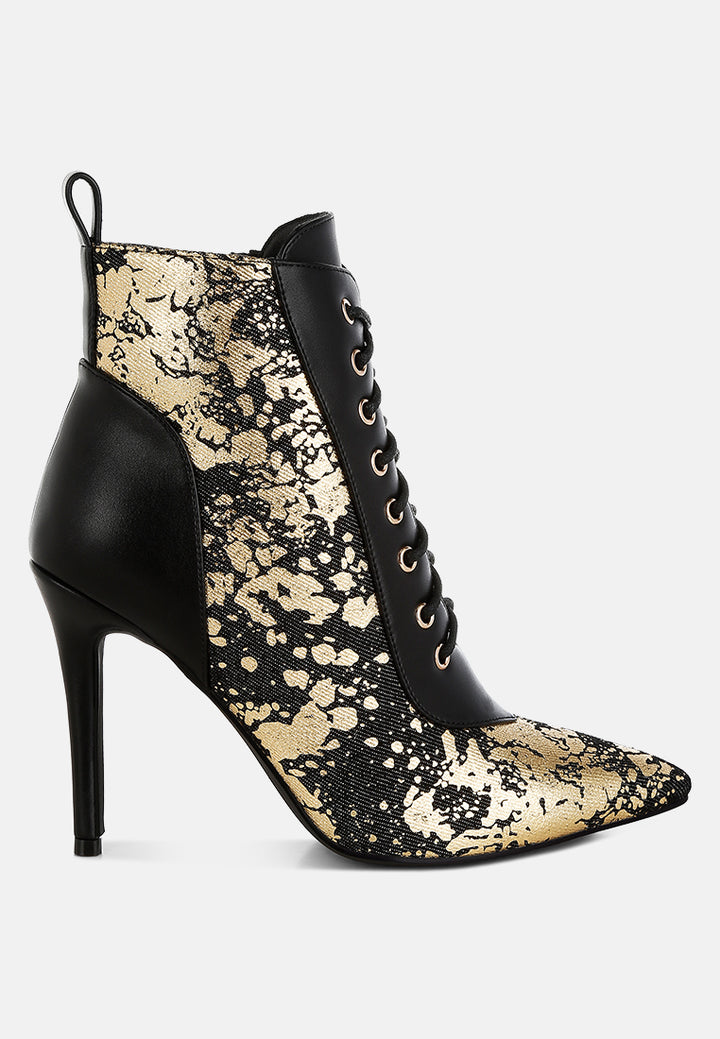 abstract pattern lace-up ankle boots#colour_black