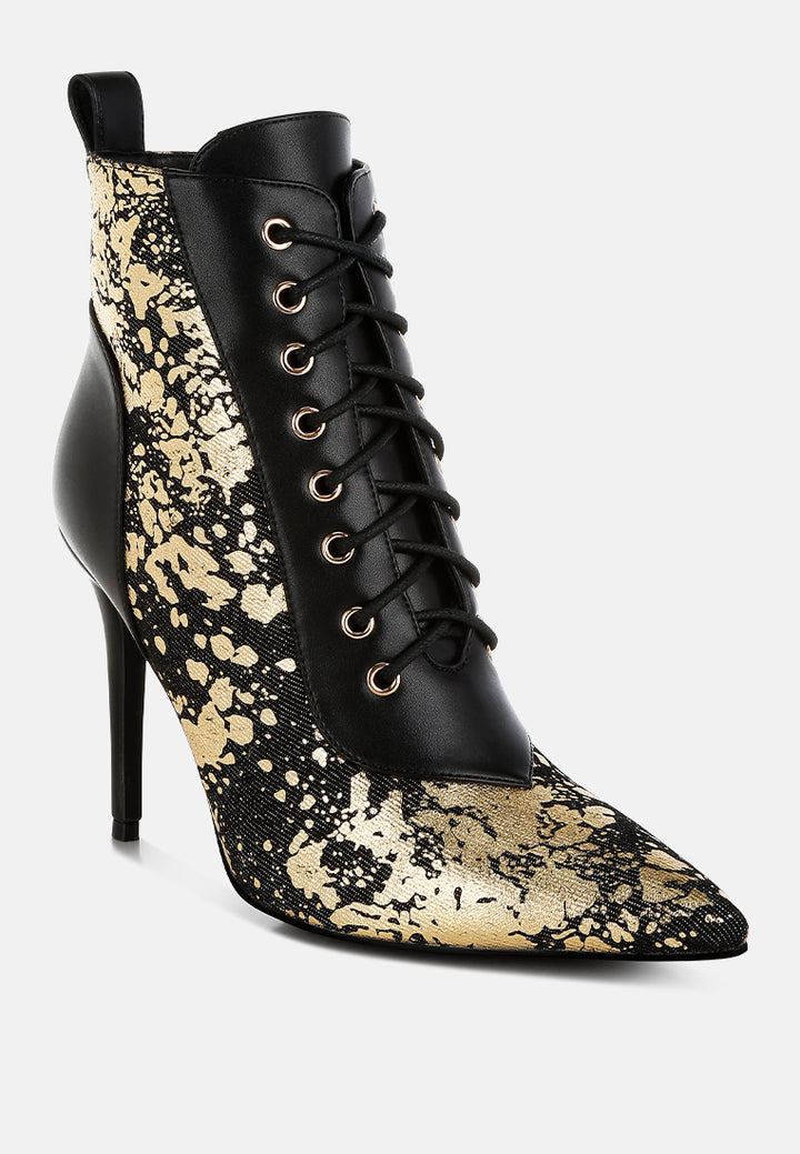 abstract pattern lace-up ankle boots#colour_black