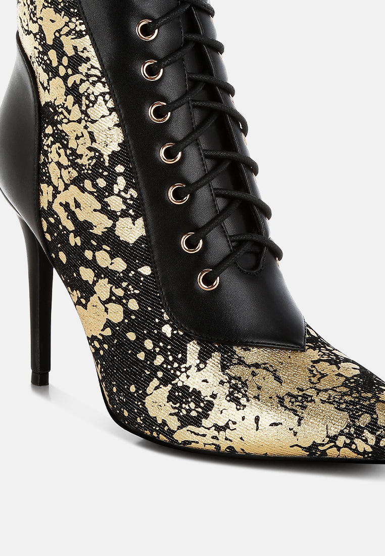 abstract pattern lace-up ankle boots#colour_black