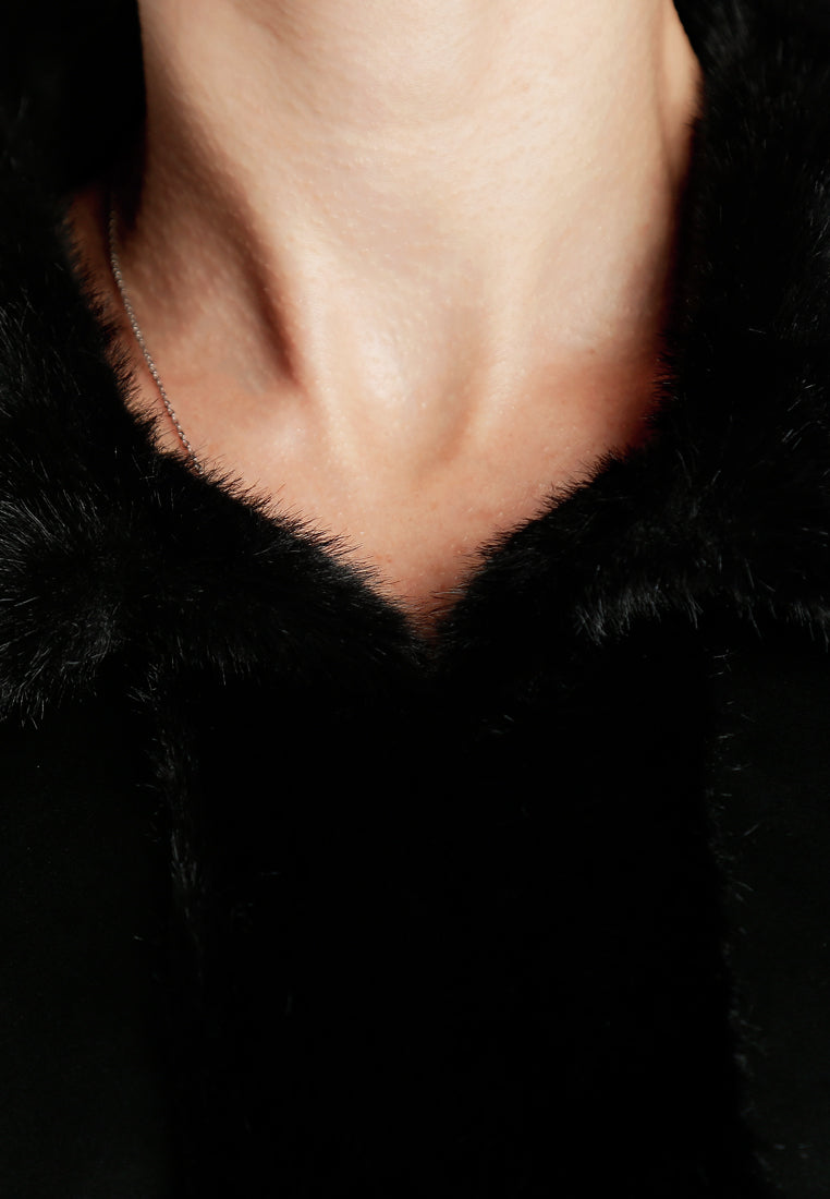 faux fur jacket#color_black