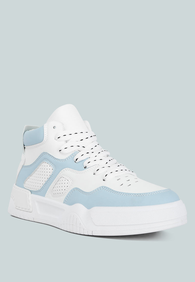 men's panelling detail ankle length sneakers#color_sky-blue