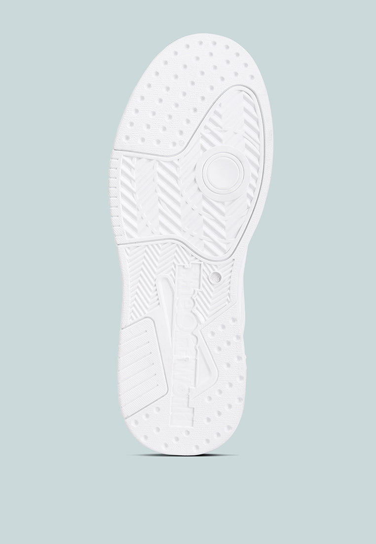 men's panelling detail ankle length sneakers#color_white