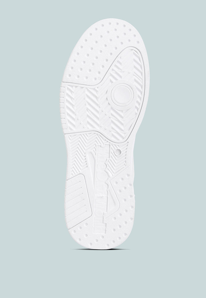 men's panelling detail ankle length sneakers#color_white