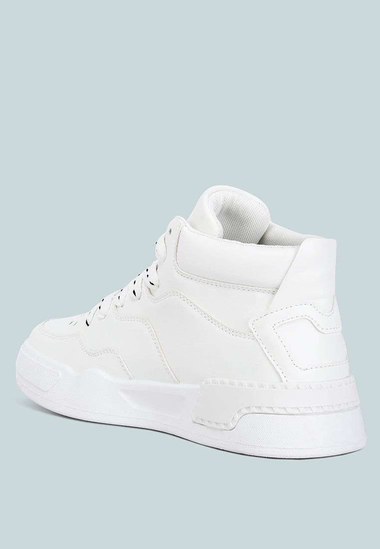 men's panelling detail ankle length sneakers#color_white