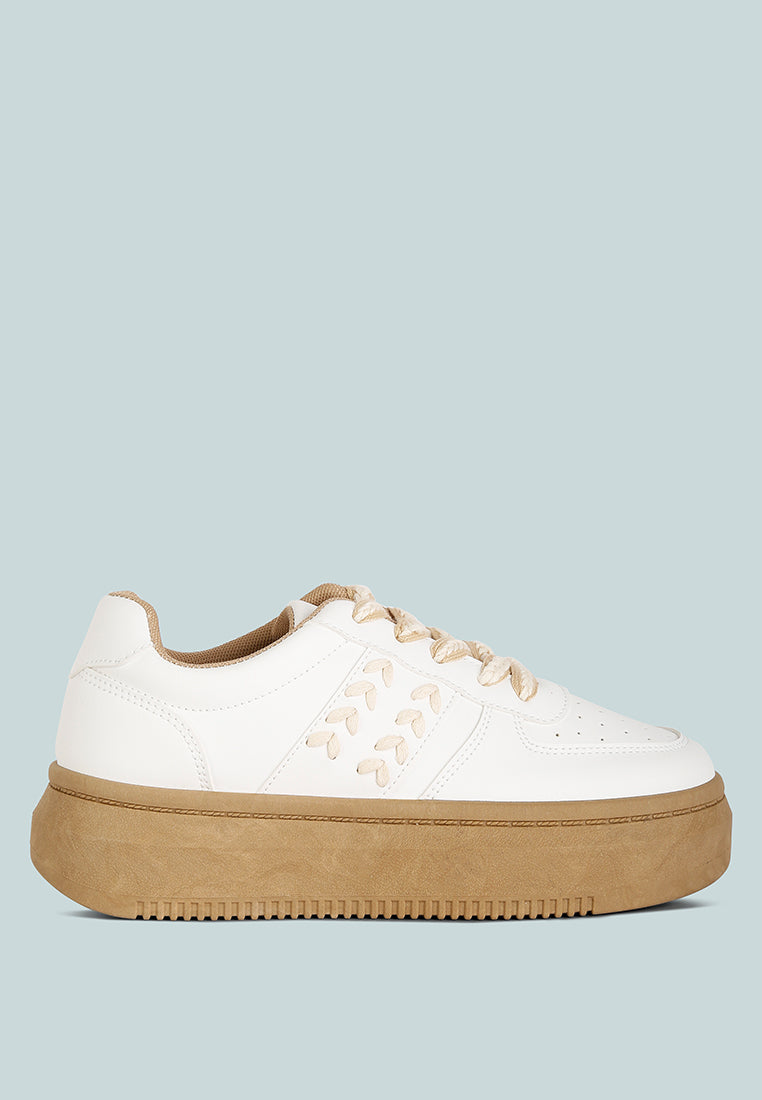 women cross stitch detail sneakers#color_white