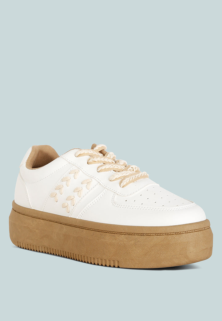 women cross stitch detail sneakers#color_white