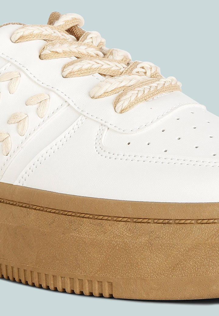 women cross stitch detail sneakers#color_white