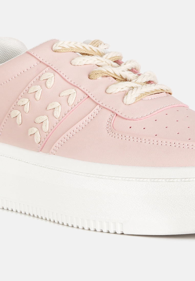 women cross stitch detail sneakers#color_blush