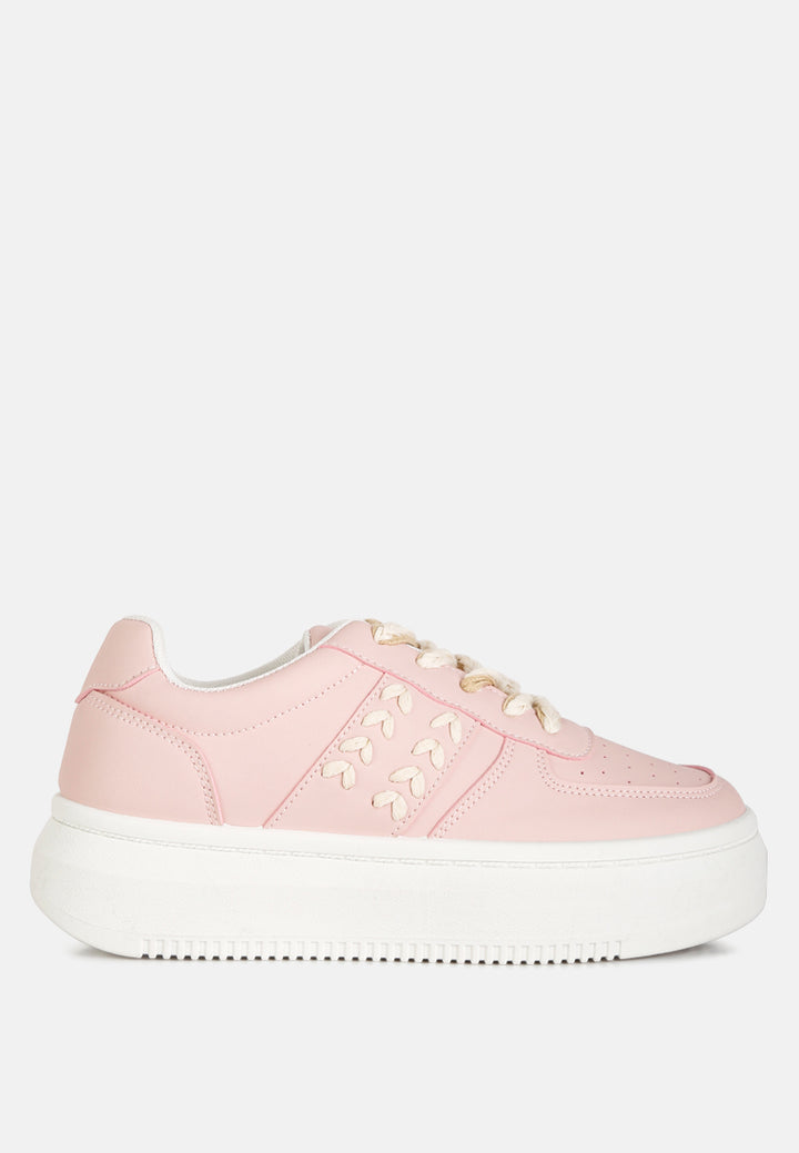 women cross stitch detail sneakers#color_blush