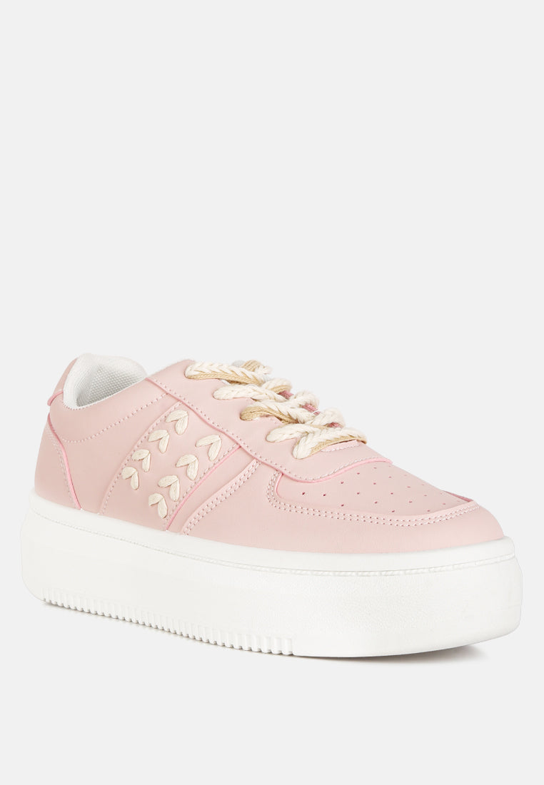 women cross stitch detail sneakers#color_blush