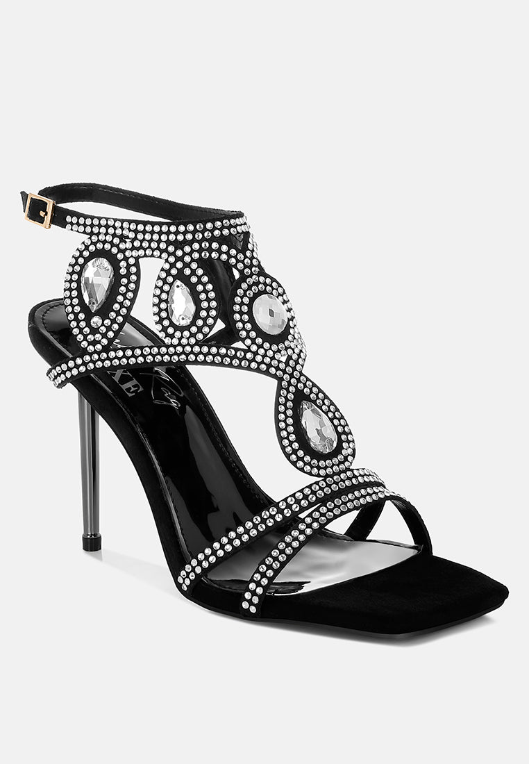 women diamante & rhinestones stiletto sandals#color_black