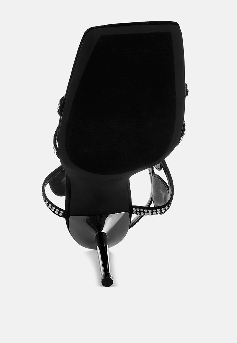 women diamante & rhinestones stiletto sandals#color_black