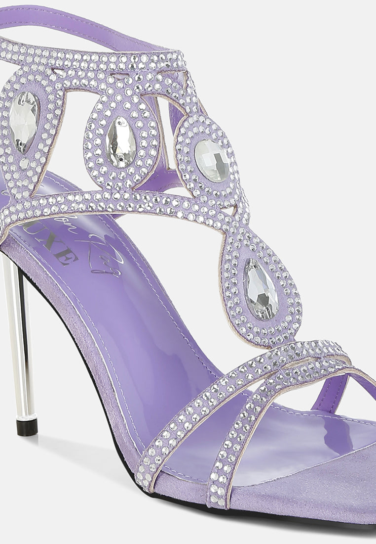 women diamante & rhinestones stiletto sandals#color_lilac