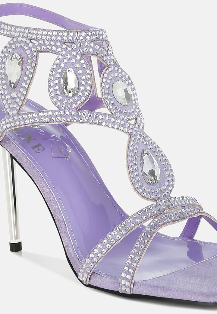 women diamante & rhinestones stiletto sandals#color_lilac