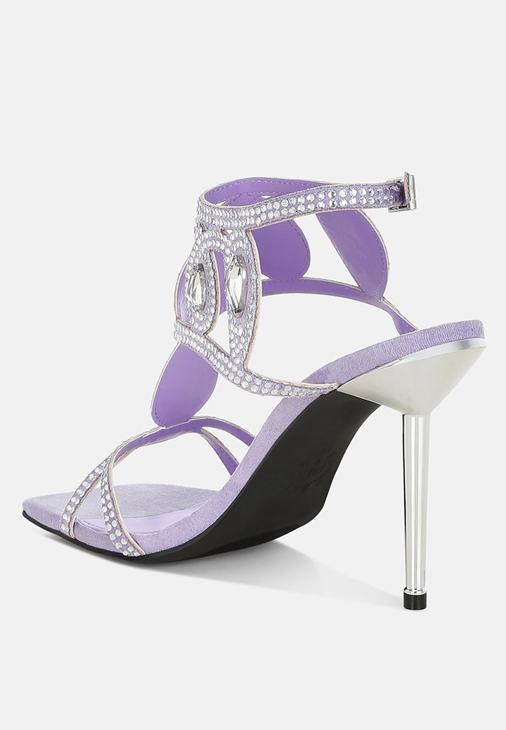 women diamante & rhinestones stiletto sandals#color_lilac