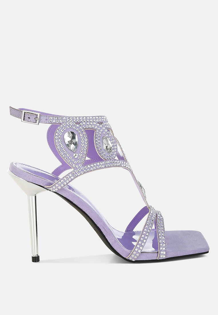 women diamante & rhinestones stiletto sandals#color_lilac