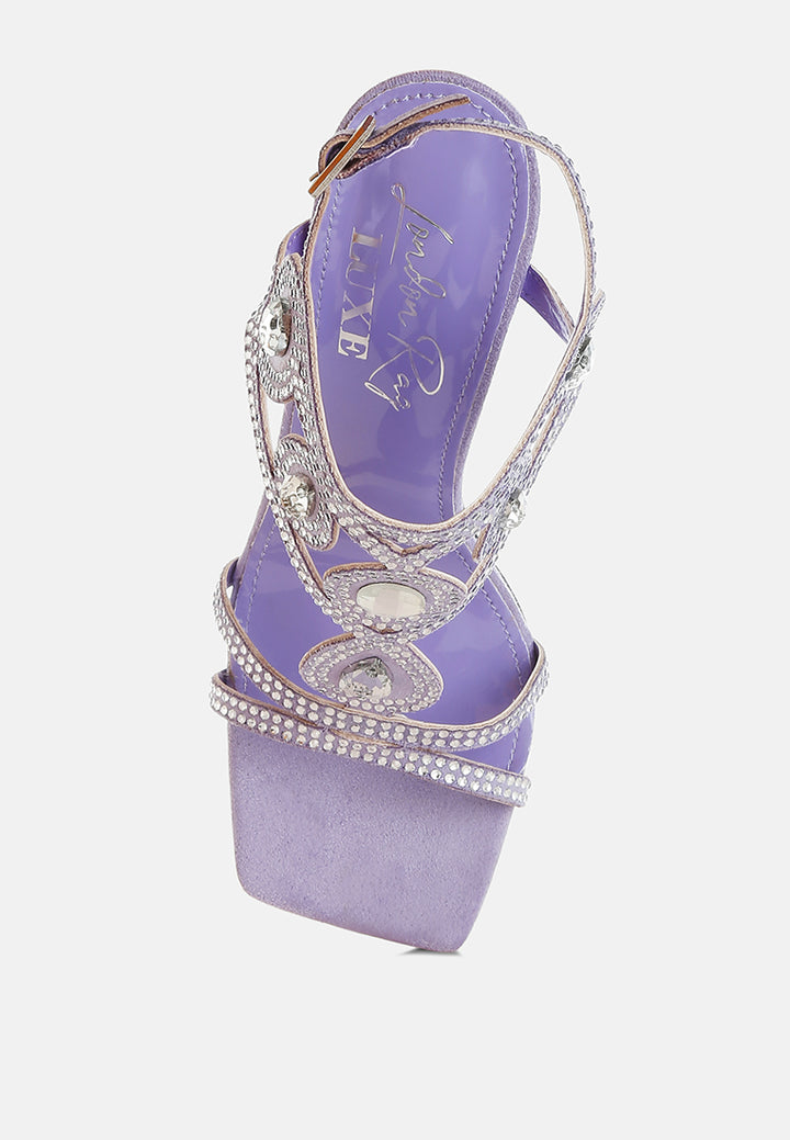 women diamante & rhinestones stiletto sandals#color_lilac