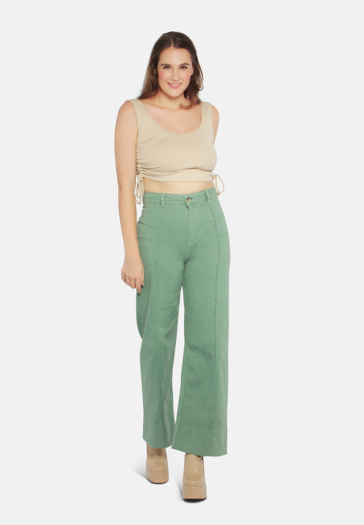 flared pants for women#color_green