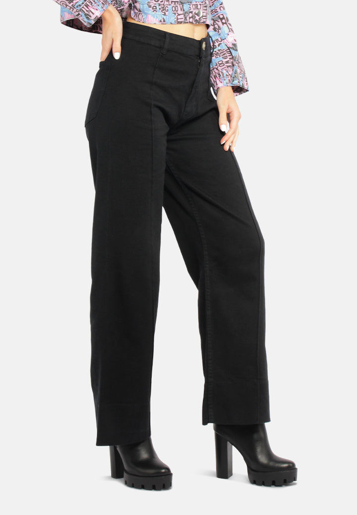 women flared pants for women#color_black