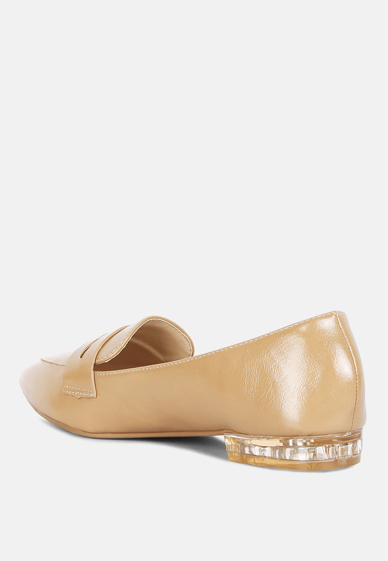 women flat formal loafers#color_beige