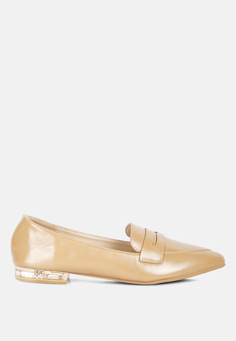 women flat formal loafers#color_beige
