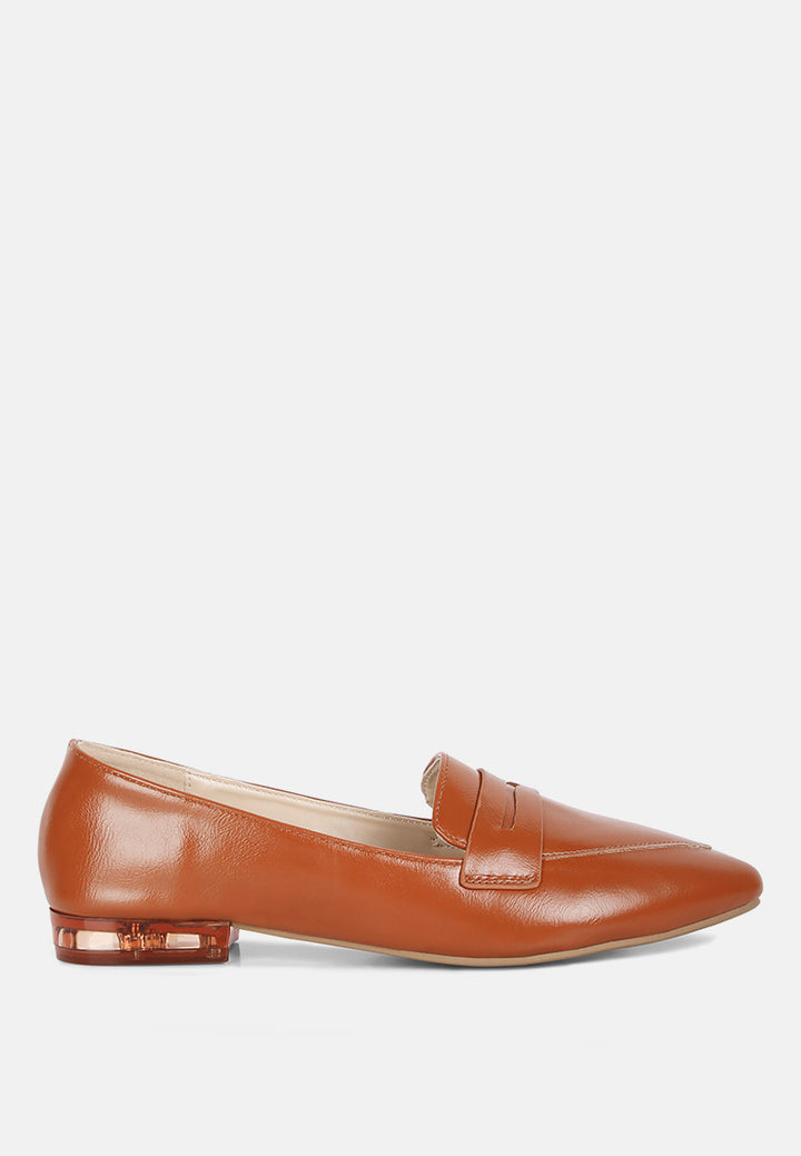 women flat formal loafers#color_tan