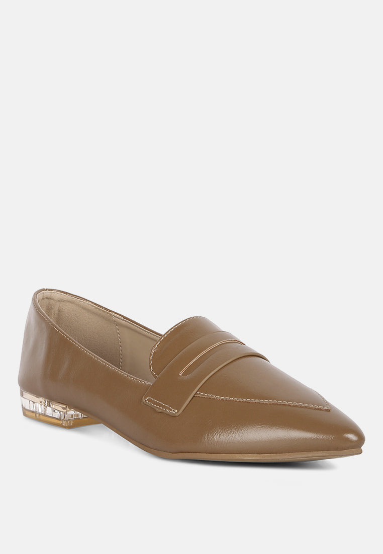 women flat formal loafers#color_taupe
