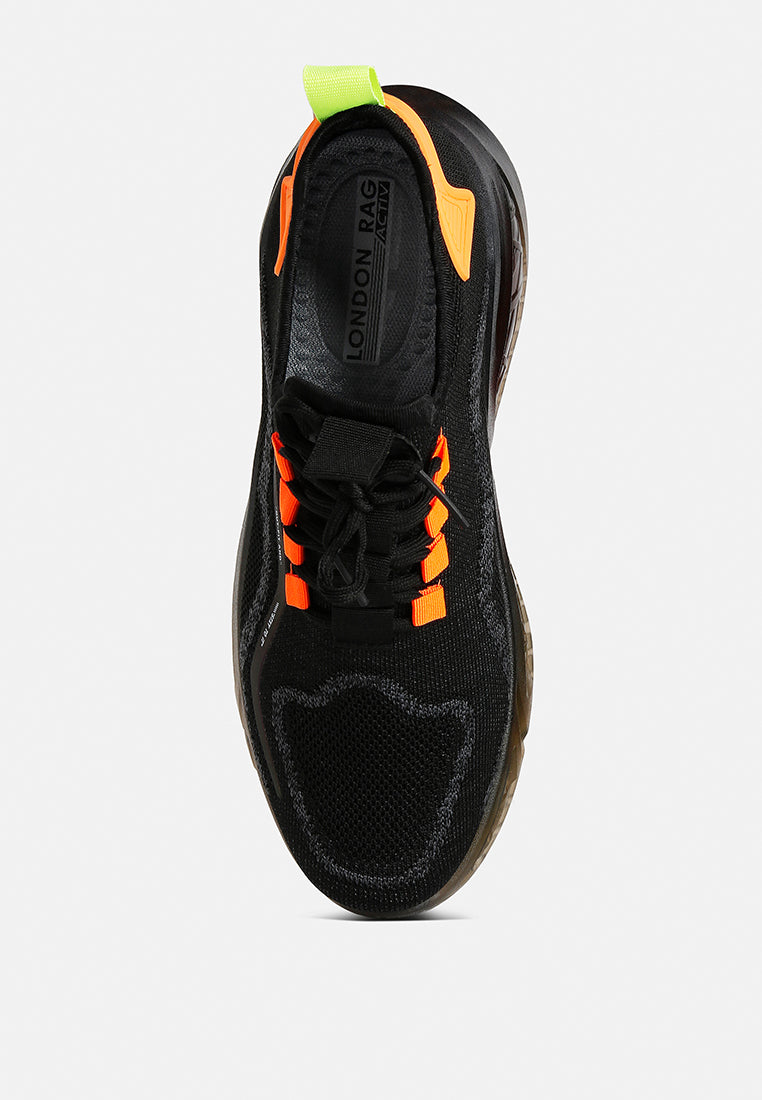 men's fly knit running sneakers#color_black