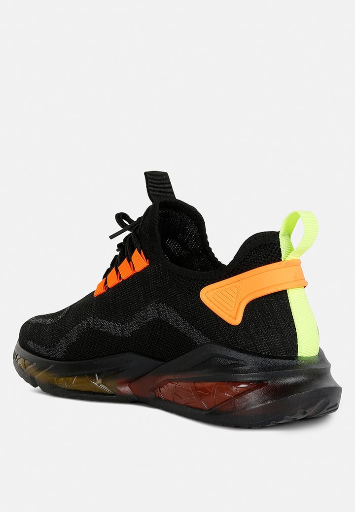 men's fly knit running sneakers#color_black