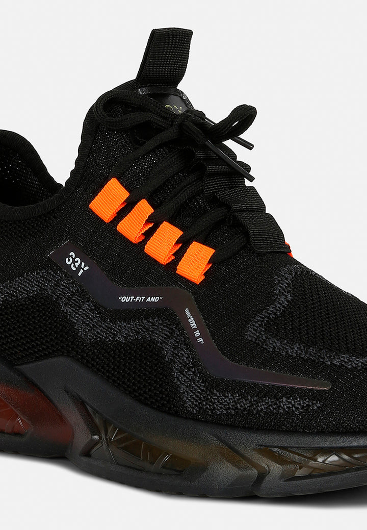 men's fly knit running sneakers#color_black